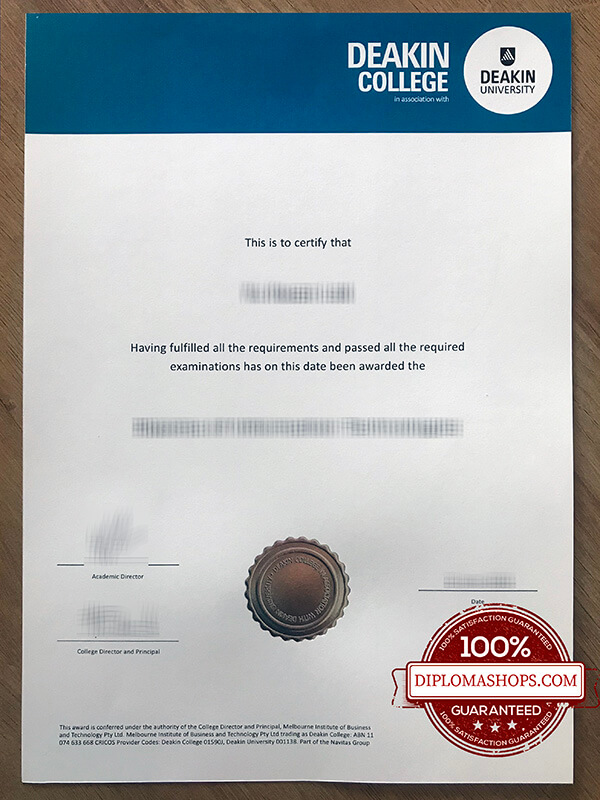 Fake Deakin University Diploma