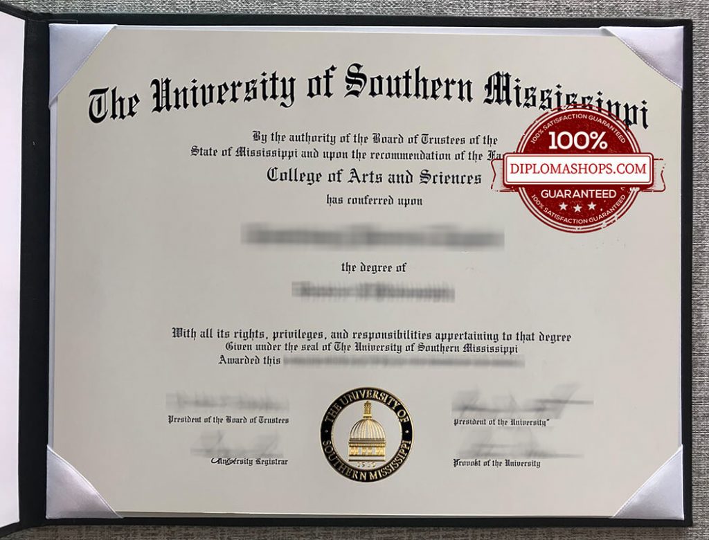 The University of Southern Mississippi Diploma The University of Southern Mississippi Diploma