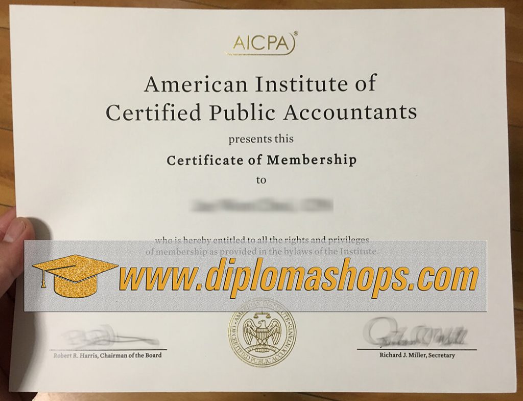 fake AICPA Certificate