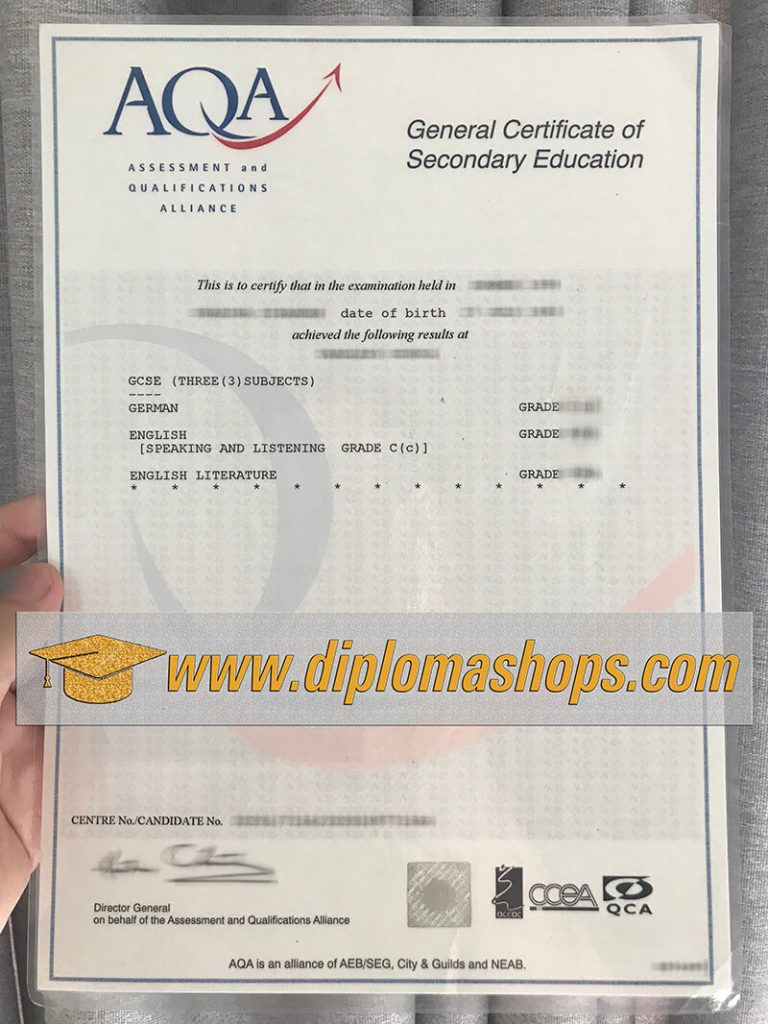 AQA GCSE Fake Certificates