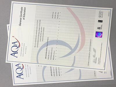 AQA(GCE) certificate