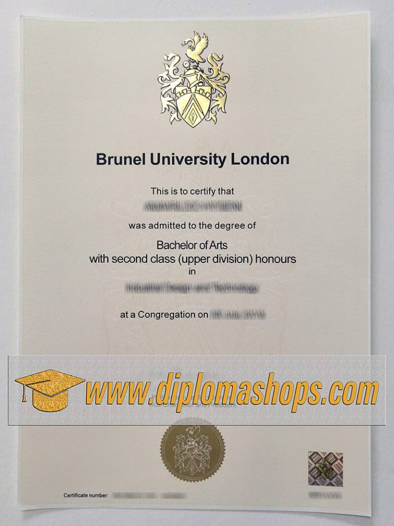 Brunel University London degree certificate