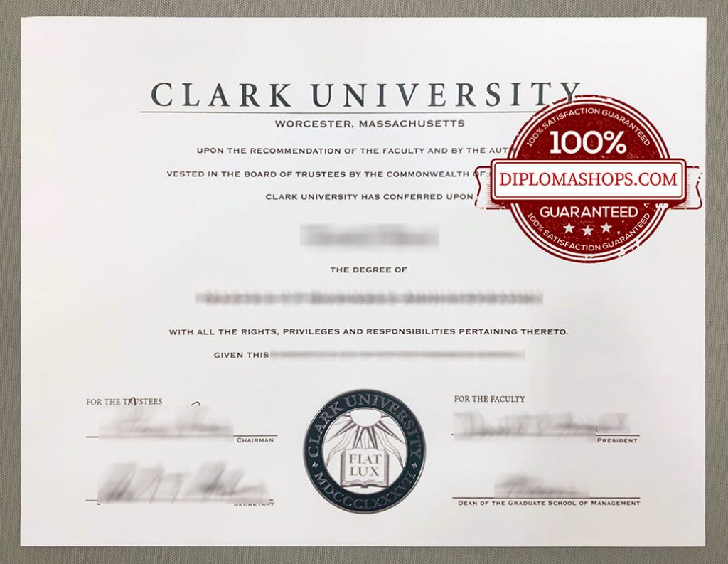 Fake Clark University Diploma Certificate, Fake Clark University degree