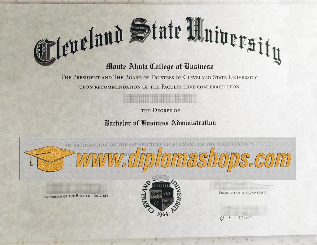Fake Cleveland State University diploma