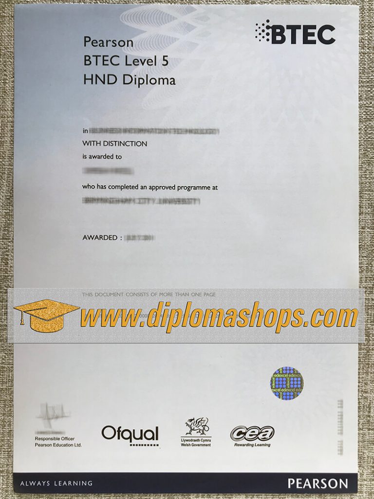 Fake Pearson BTEC Level 5 HND Diploma