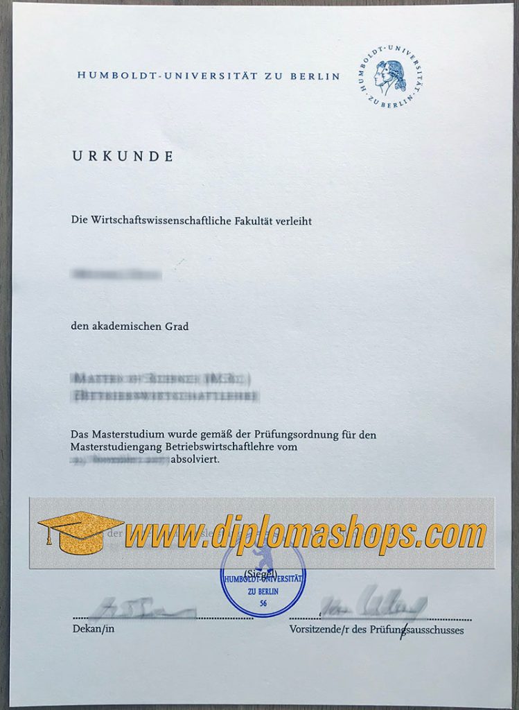 Humboldt--Universität zu Berlin gefälschtes Diplom