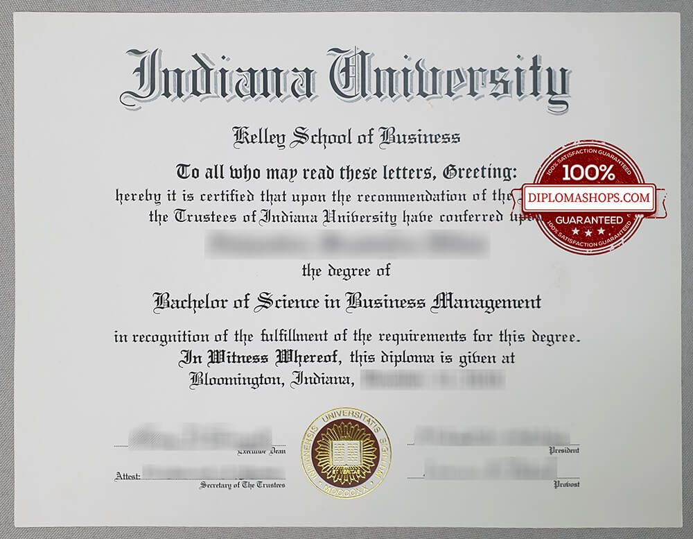 fake Indiana University diploma
