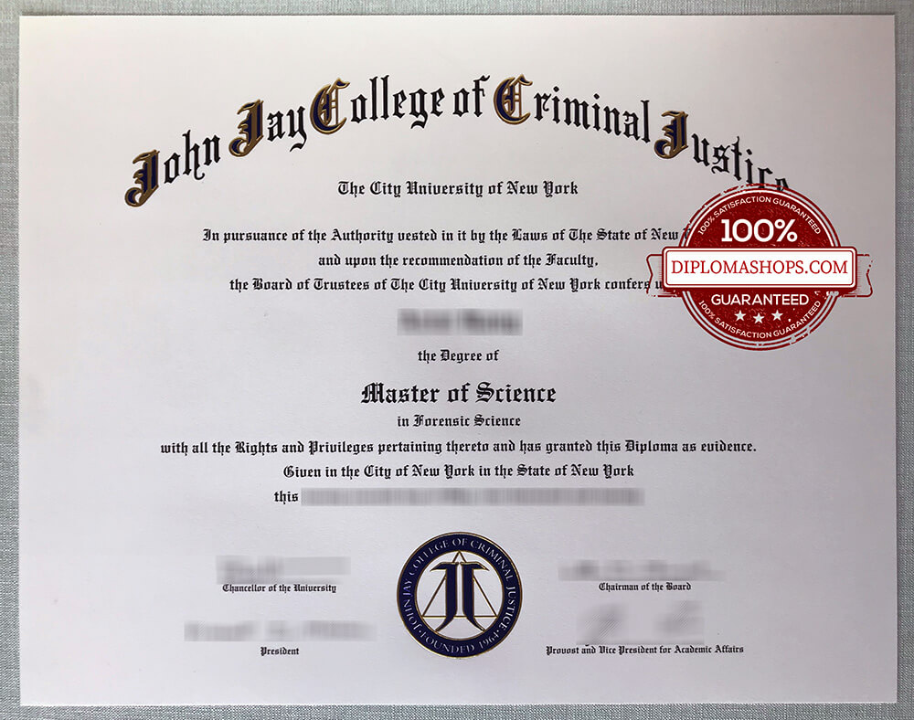John Jay College Criminal Justice fake diploma
