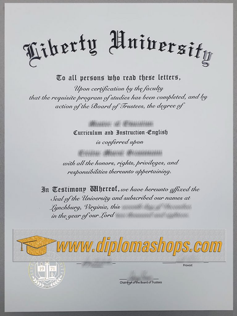 Liberty University diploma