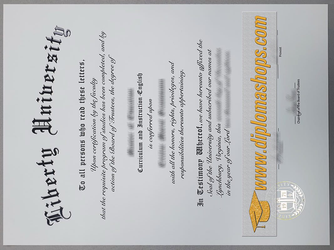 Liberty University diploma