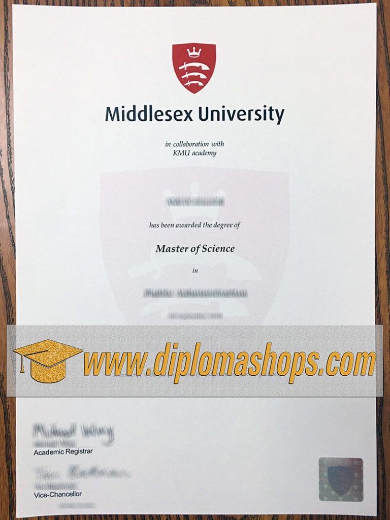 Middlesex University degree certificate