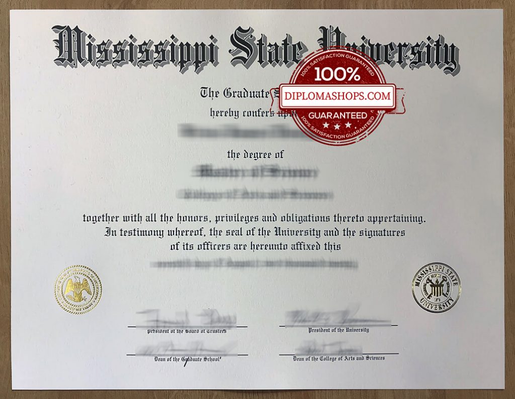 fake Mississippi State University diploma