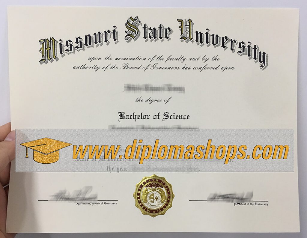 MissouriState University diploma certificate