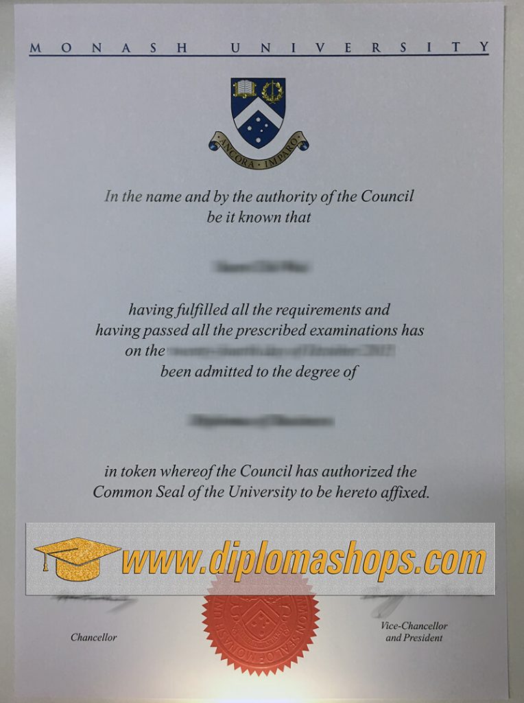 fake Monash University diploma