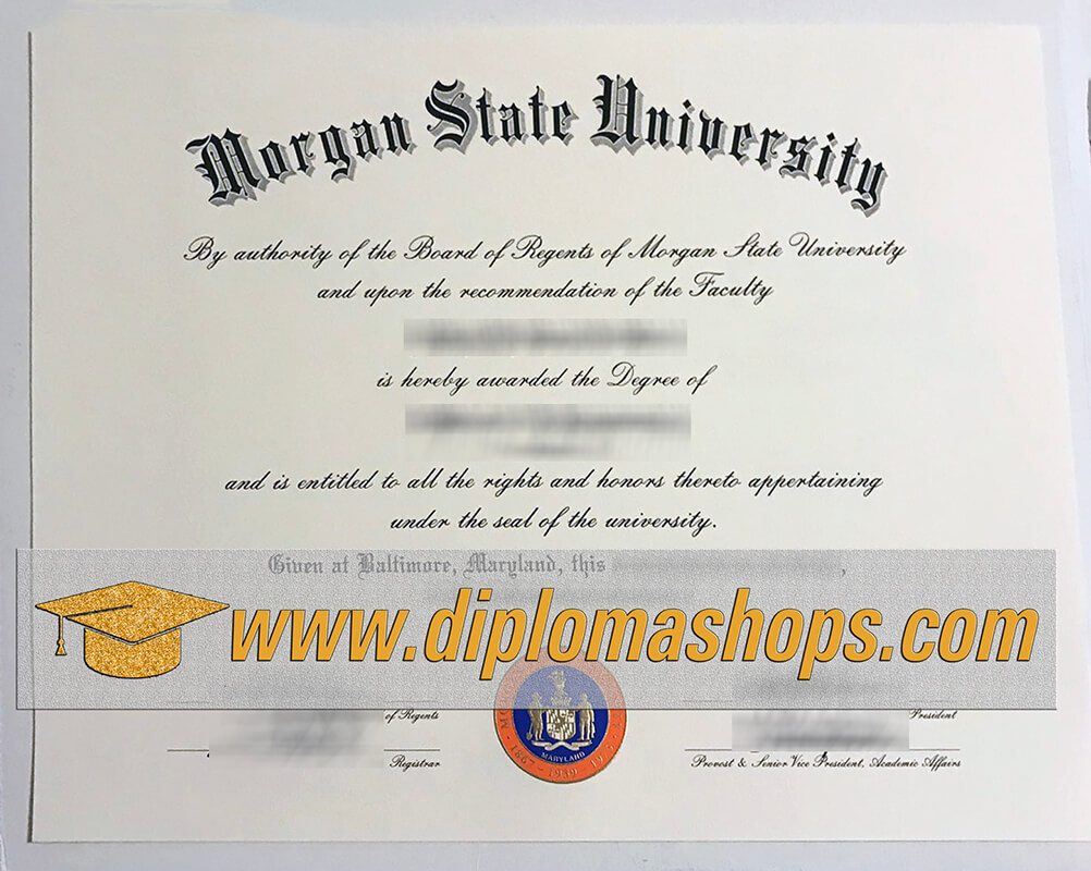 Morgan State University University diploma certificate