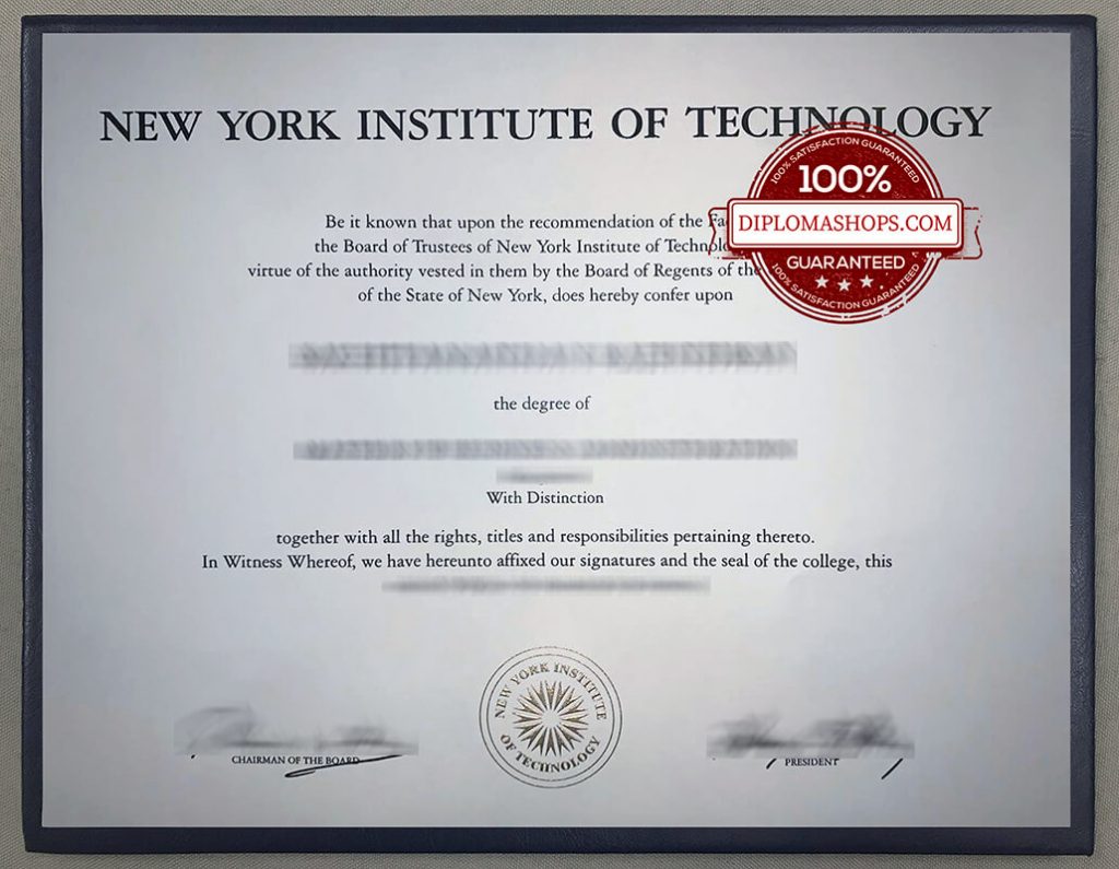 fake New York Institute of Technology diploma