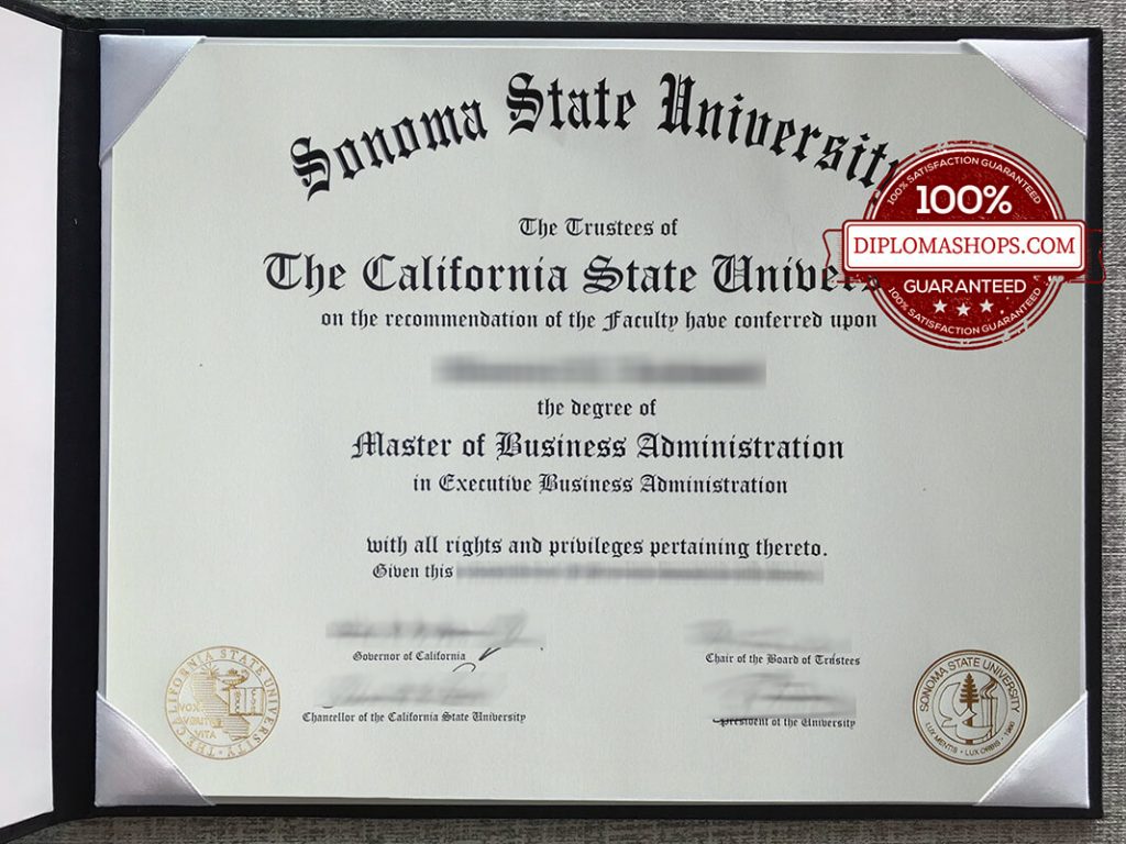 fake Sonoma State University diploma