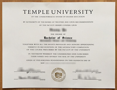 Temple University diploma