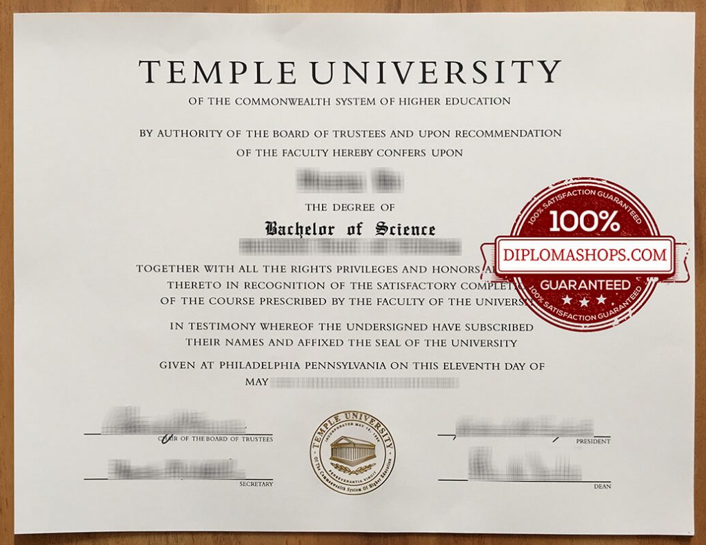 Temple University fake diploma