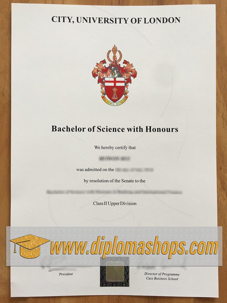 The City University of London degree certificate