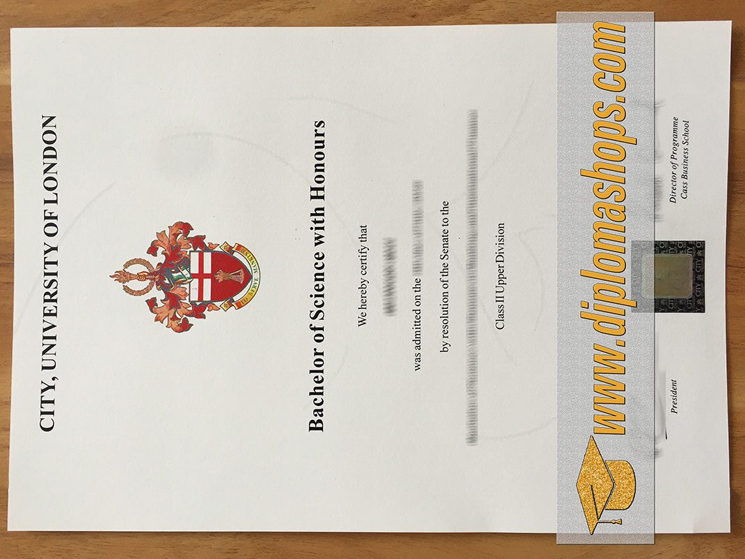 The City University of London degree certificate
