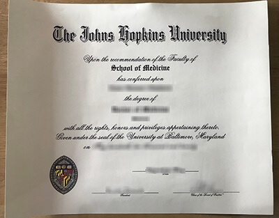 The Johns Hopkins University diploma