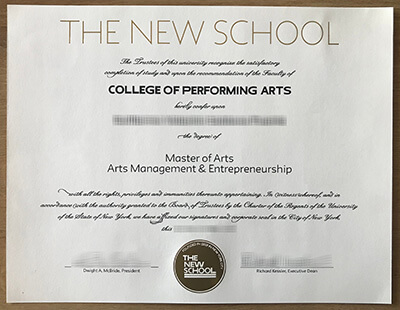 The New School diploma