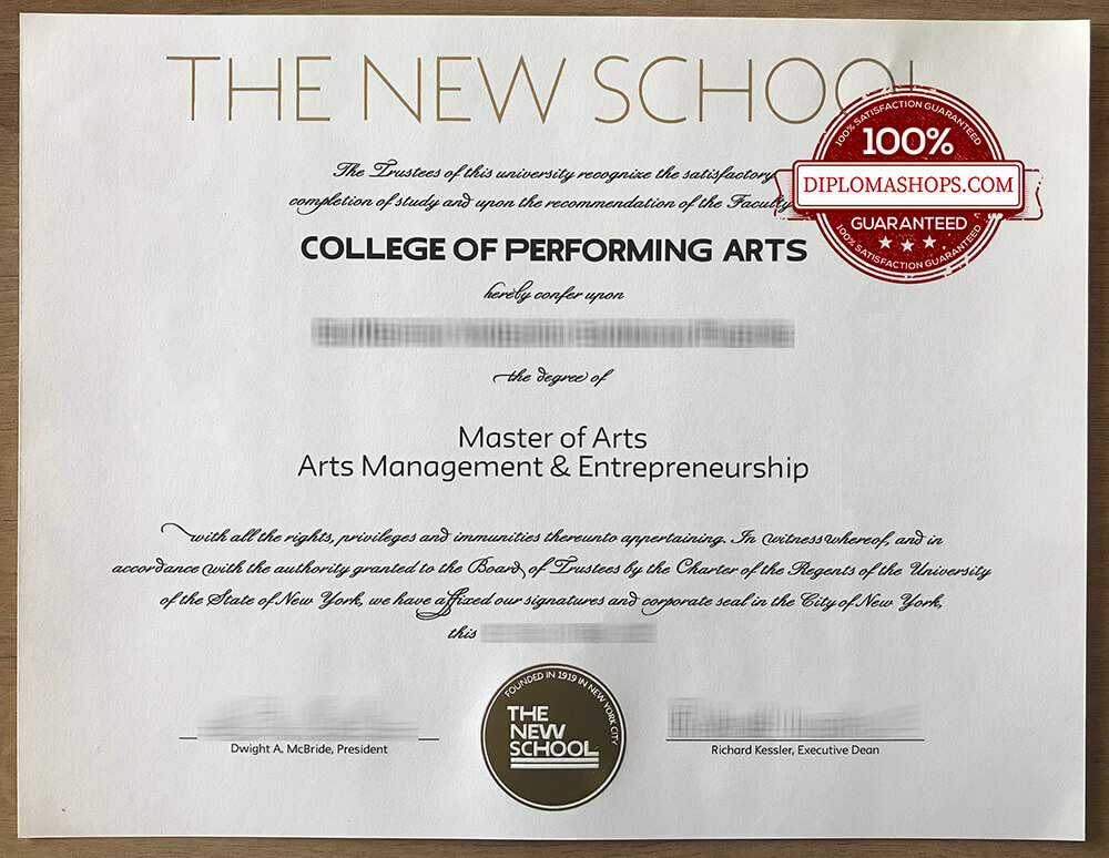The New School fake diploma
