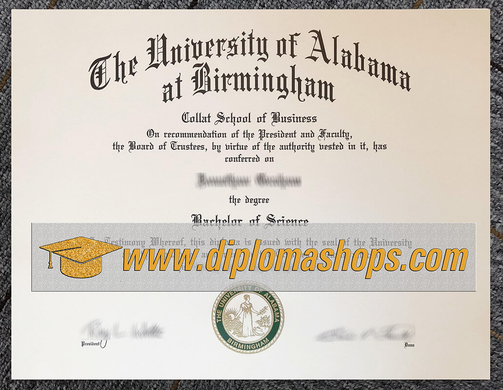 The University of Alabama at Birmingham diploma