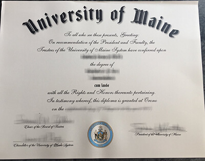 The University of Maine diploma