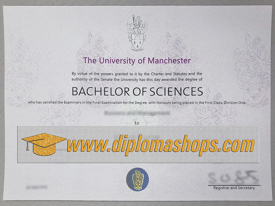 The University of Manchester degree certificate