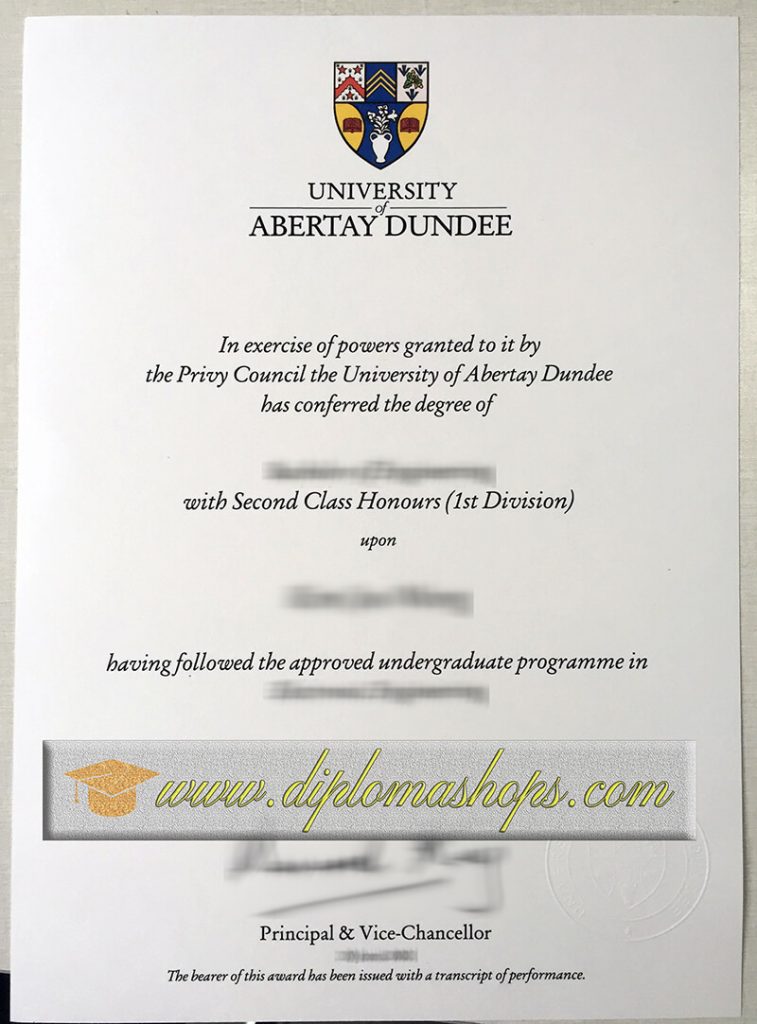 University of Abertay Dundee fake certificate