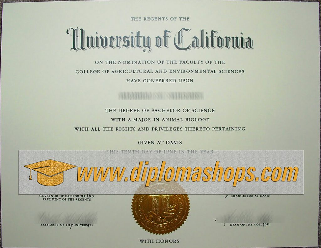University of California Davis diploma