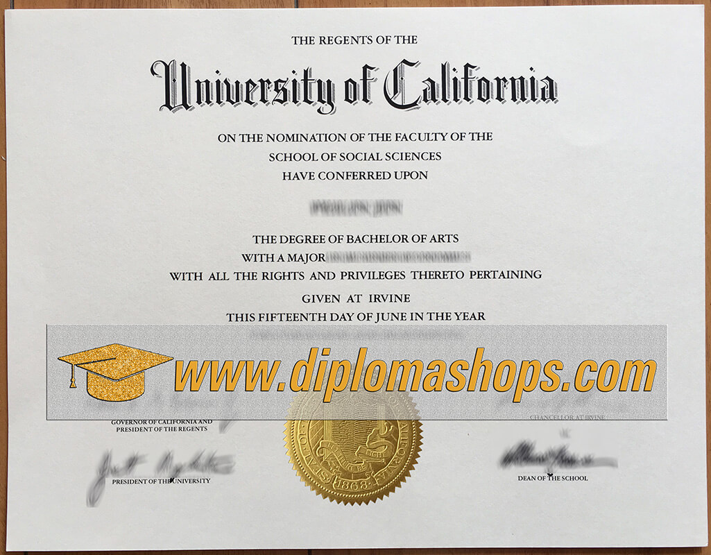 University of California Irvine diploma