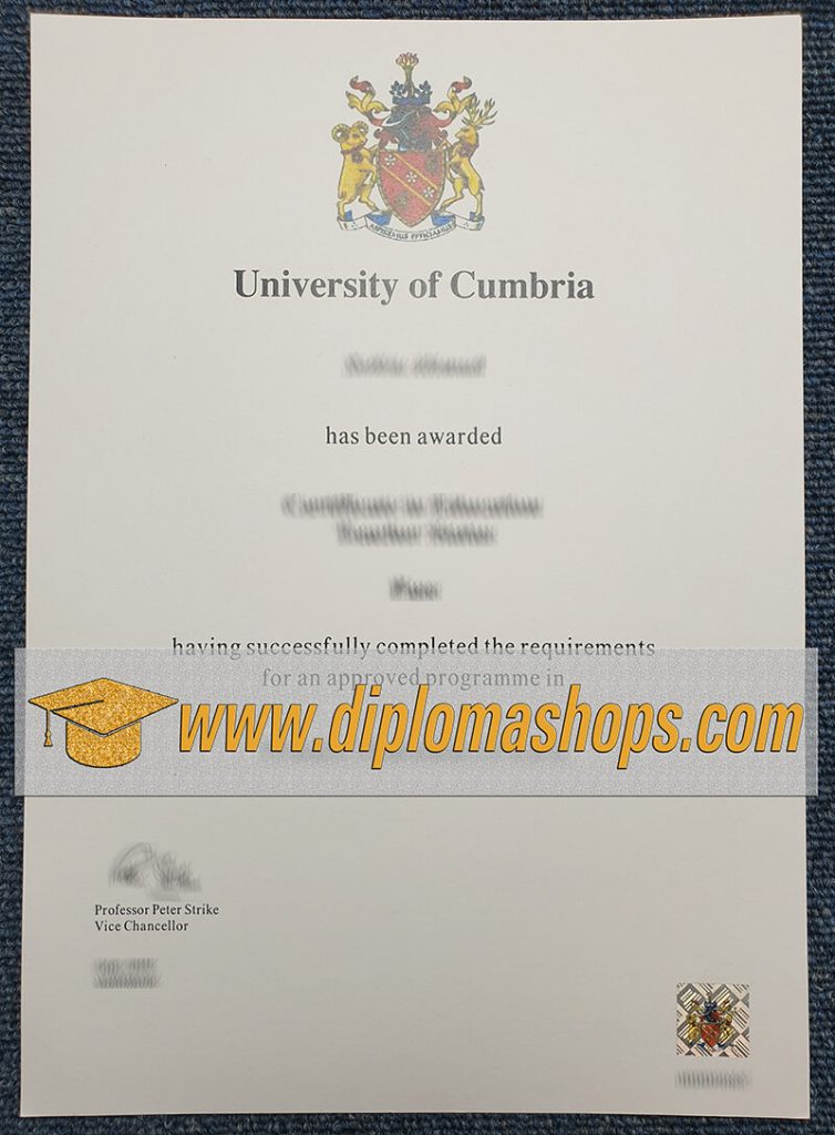 University of Cumbria degree certificate