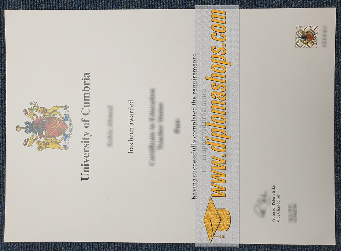 University of Cumbria degree certificate