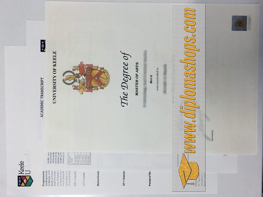 University of Keele degree certificate