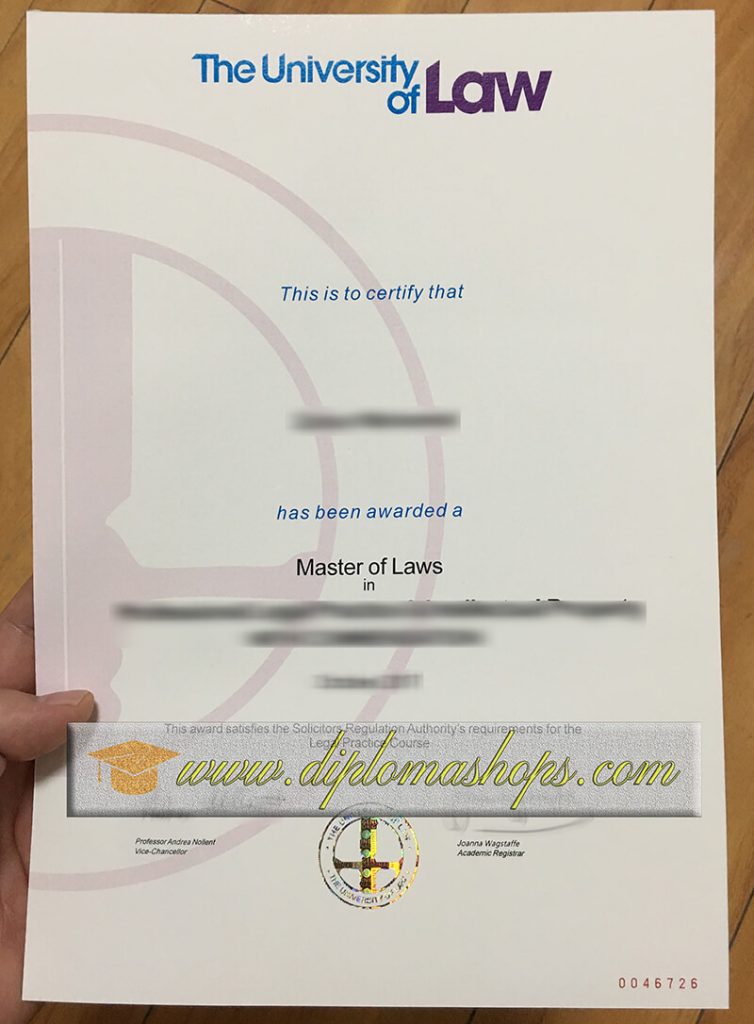 fake University of Law diploma