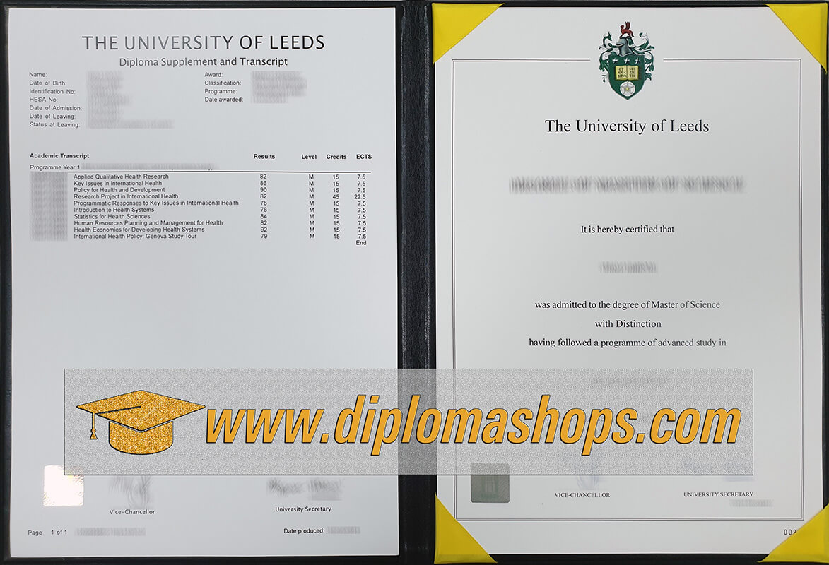 University of Leeds degree certificate