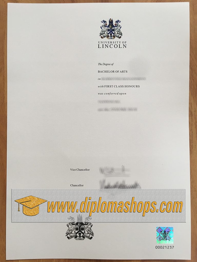 University of Lincoln degree certificate