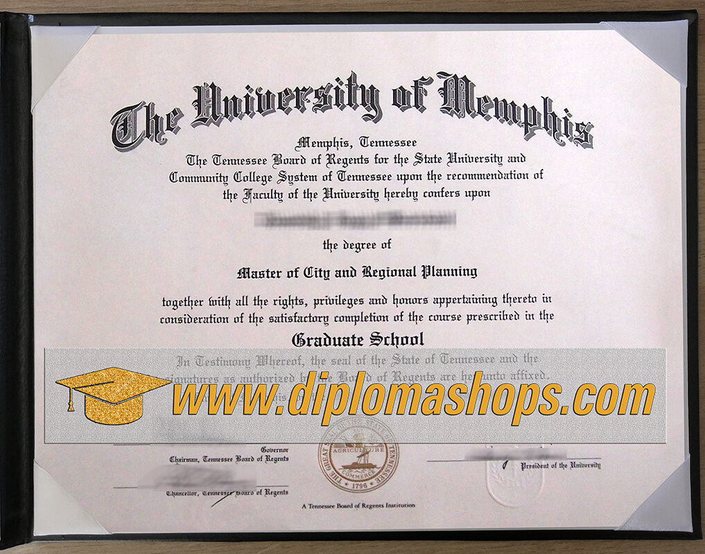 University of Memphis diploma certificate