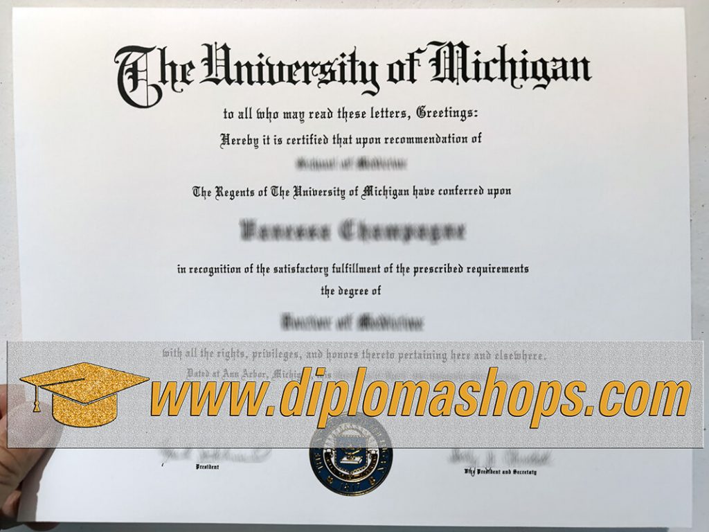 University of Michigan diploma