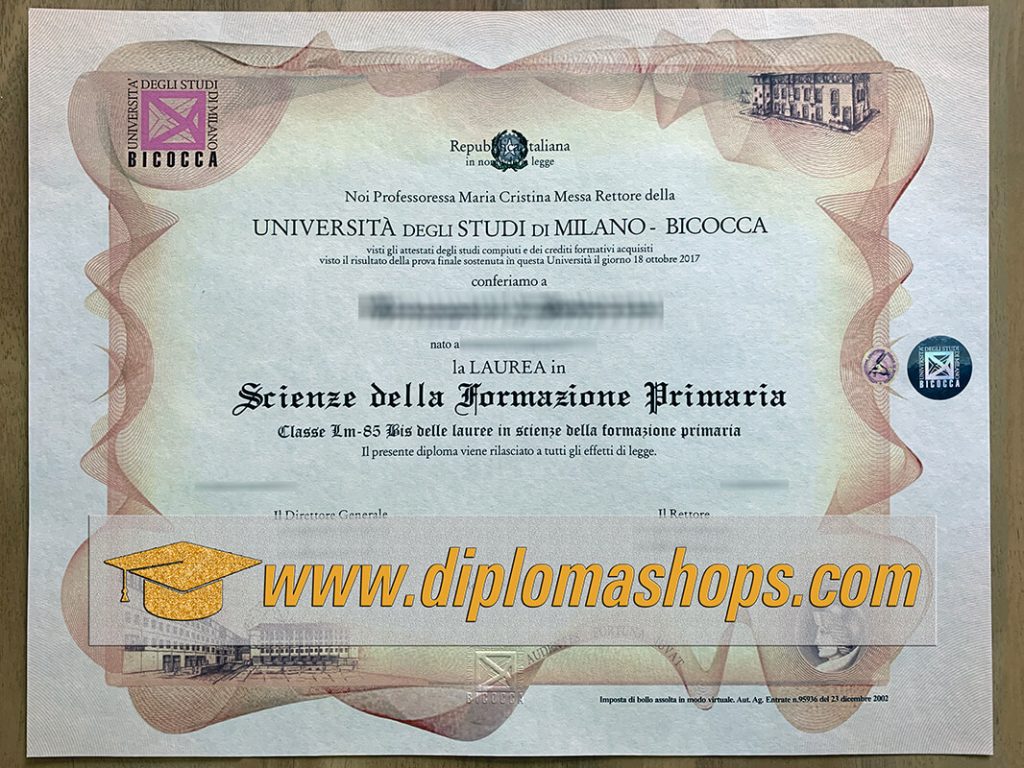 University of Milan Bicocca fake diploma