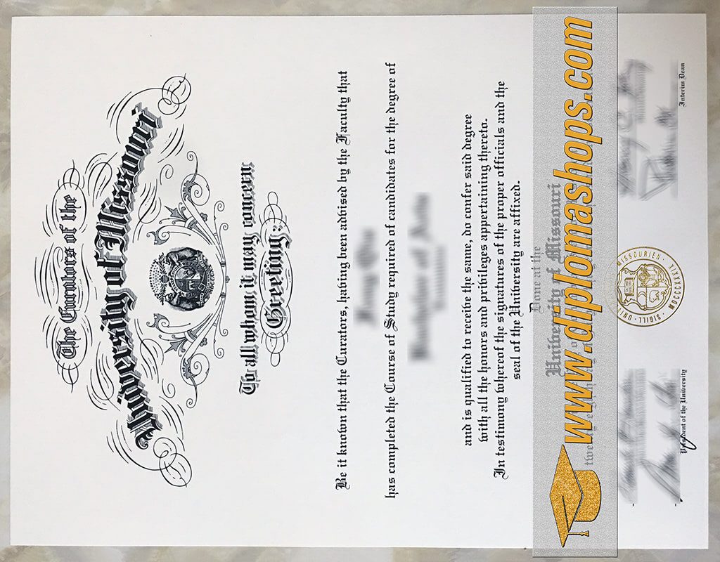 University of Missouri diploma