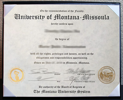 University of Montana diploma