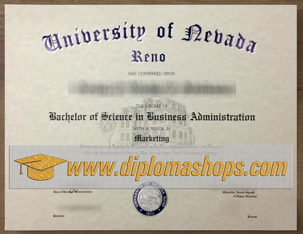 University of Nevada diploma certificate