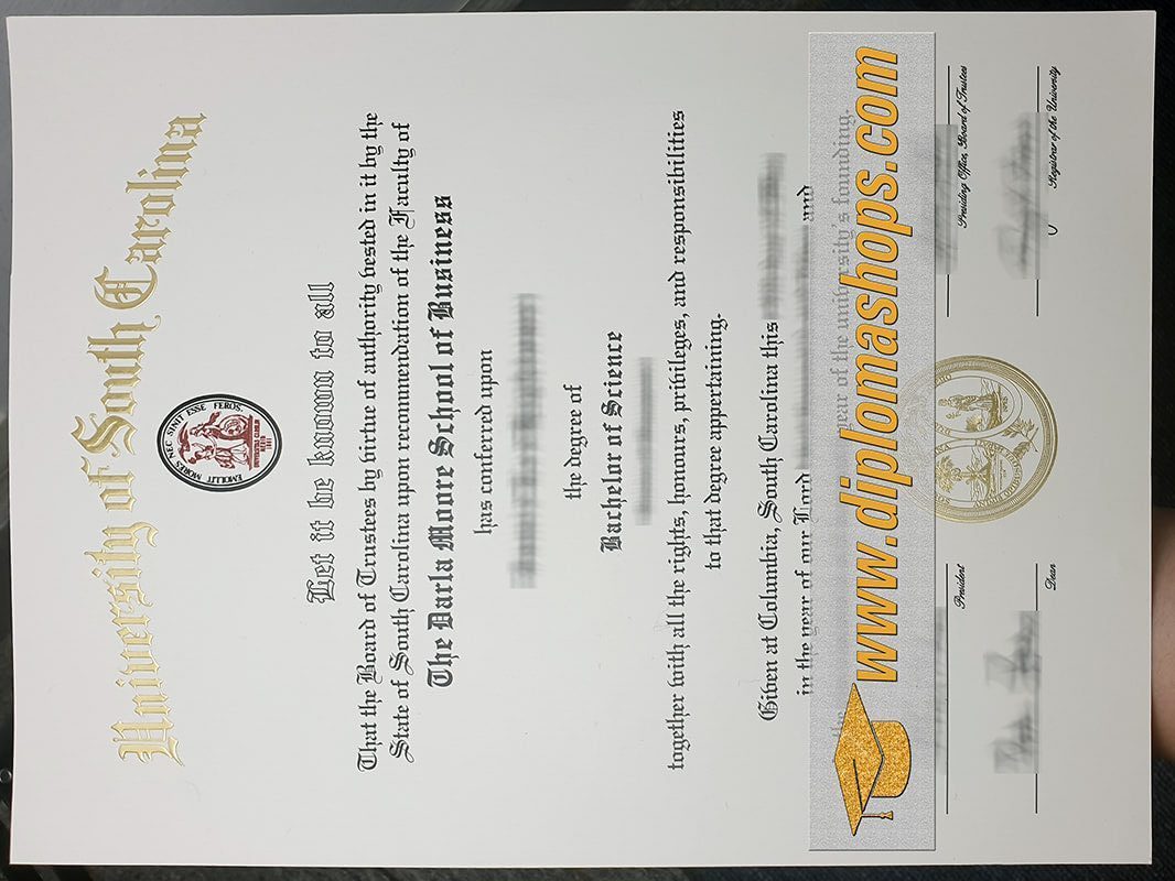 University of South Carolina diploma certificate