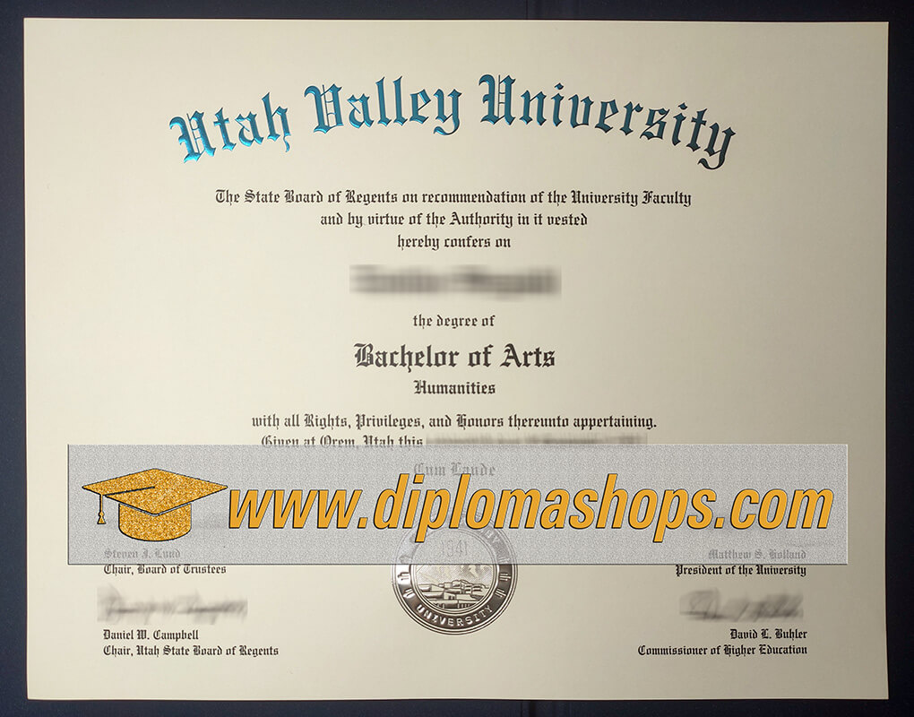 Utah Valley University diploma certificate Utah Valley University diploma certificate