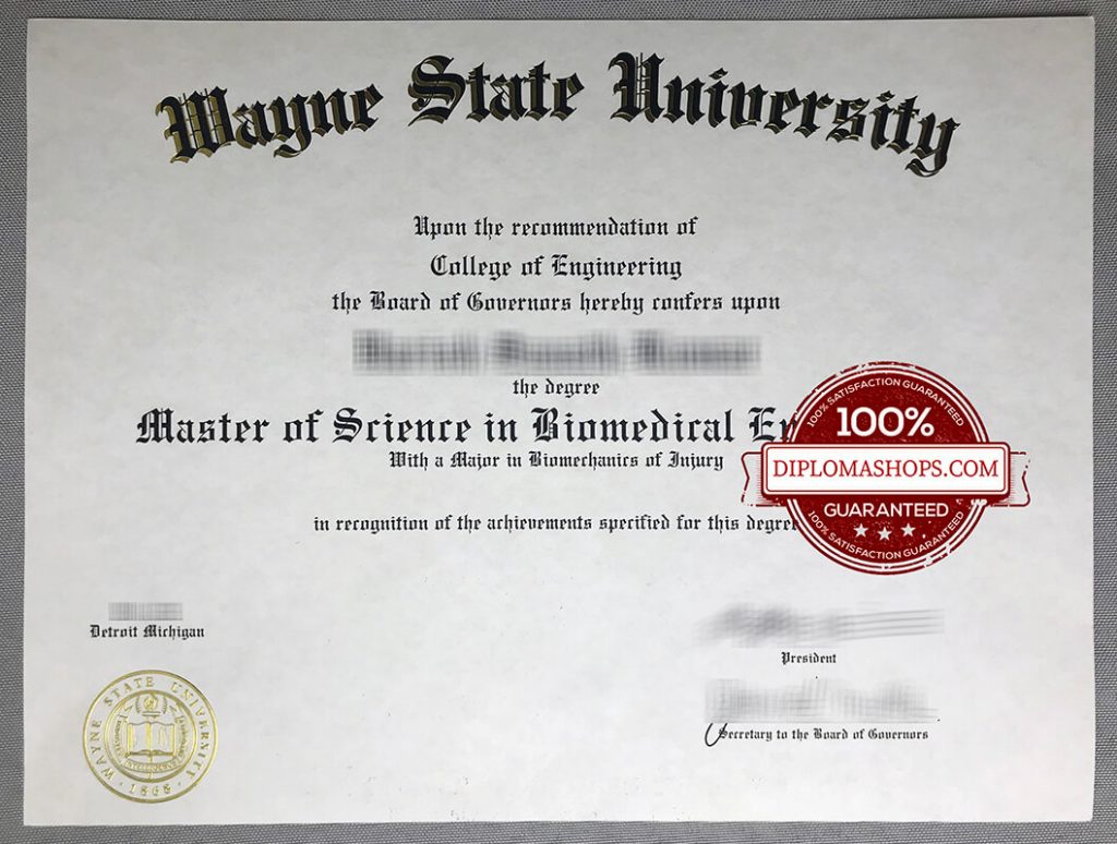 Wayne State University fake certificate