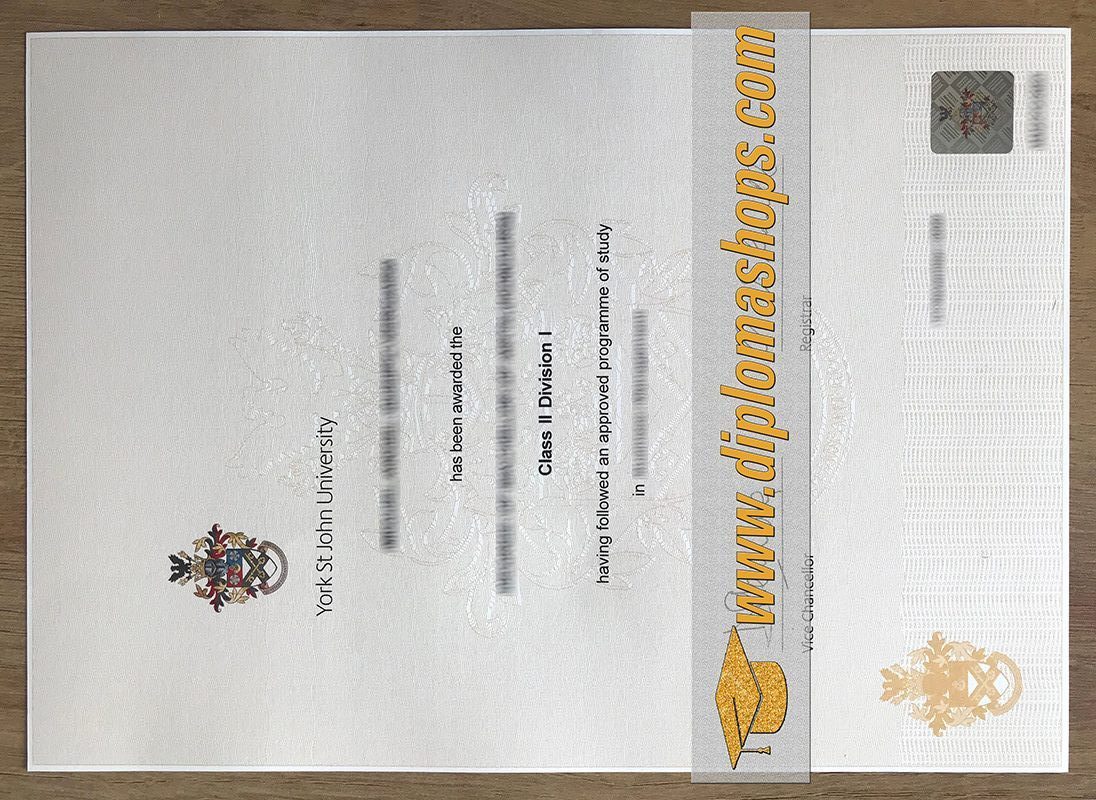 York St John University degree certificate